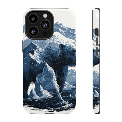 Fjord Summit Bear · Tough Phone Case for iPhone · Blue