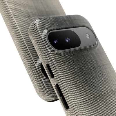 Beige Tough Phone Case for Google Pixel - Carbon Screen Grid