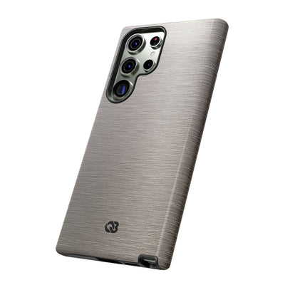 Grey Tough Phone Case for Samsung - Brushed Nickel Linen