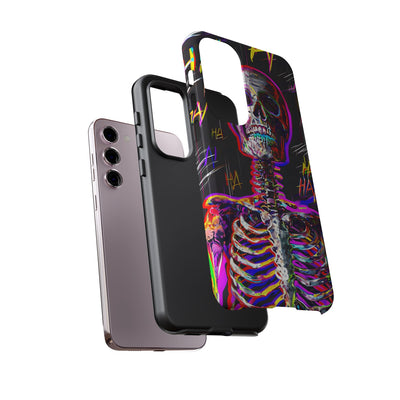 Neon Glitch Skeleton · Tough Handyhülle für Samsung