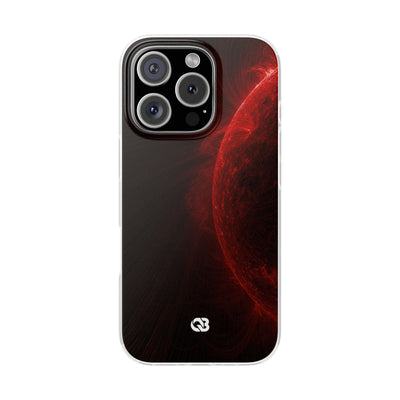Red Lite Phone Case for iPhone - Solar Crimson Flare