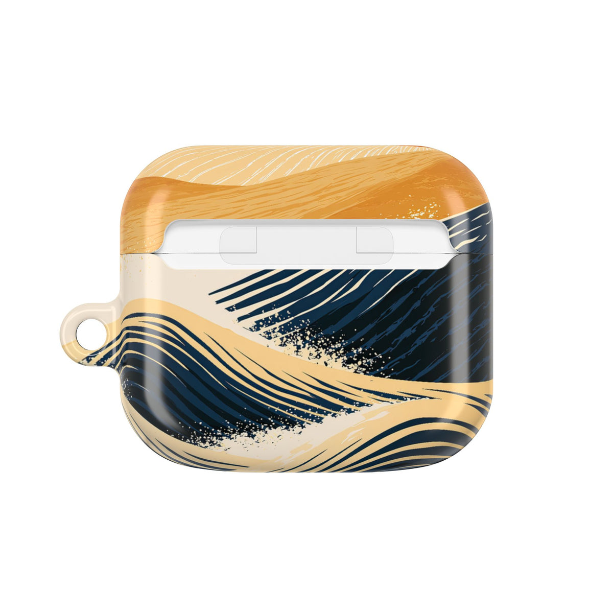 Golden Horizon Waves · Hard Case for AirPods & AirPods Pro · Blue