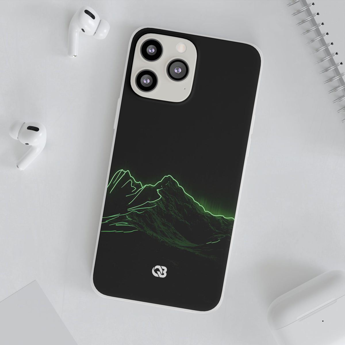 Nordic Mountain Contour · Lite Phone Case for iPhone ·  Black
