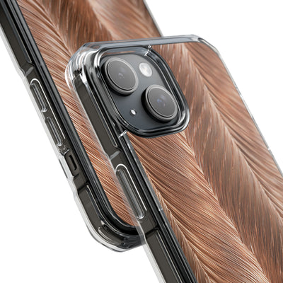 Rose Gold Weave · Clear Impact Magnetic Phone Case for iPhone · Brown
