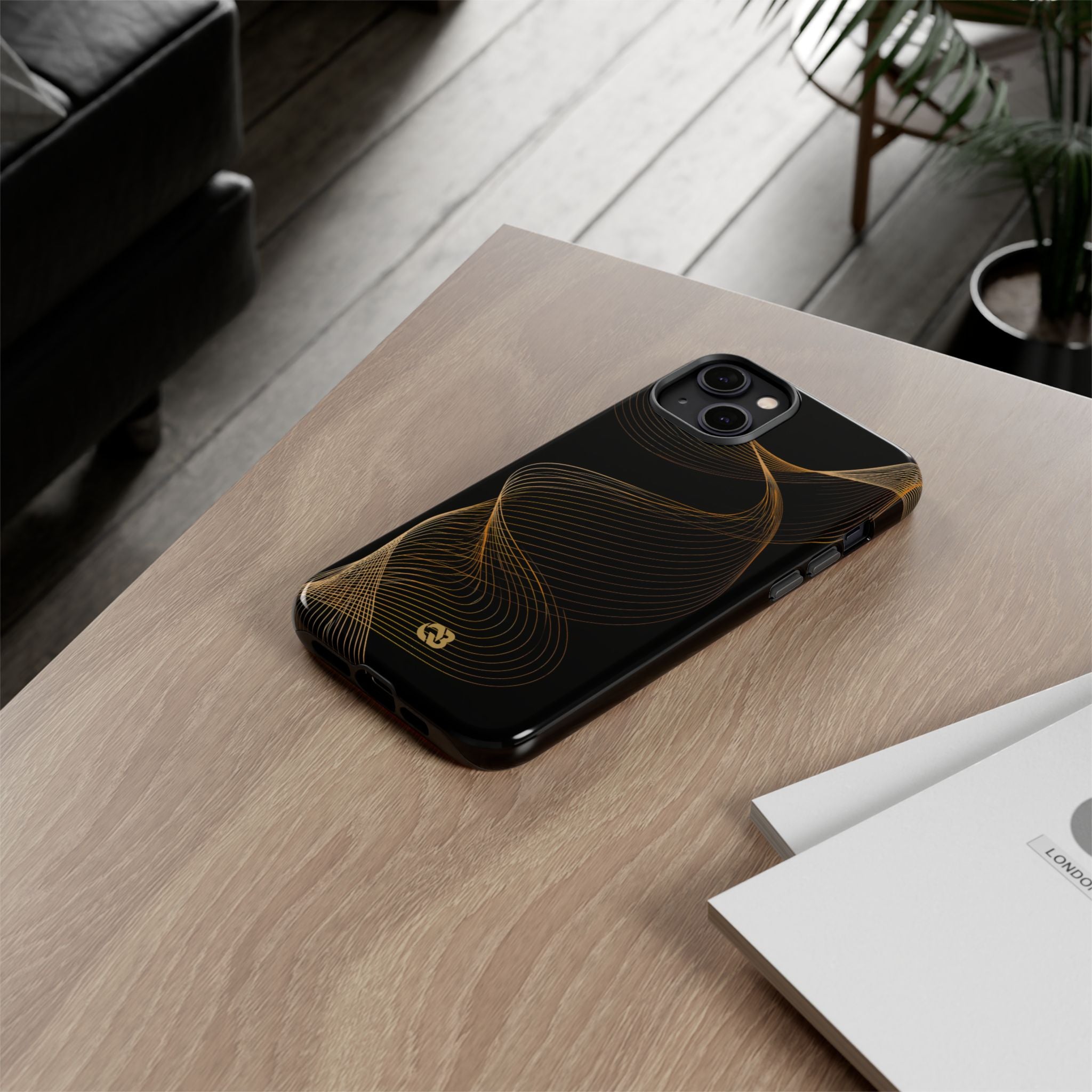 Gold Tough Phone Case for iPhone - Burnished Bronze Helix