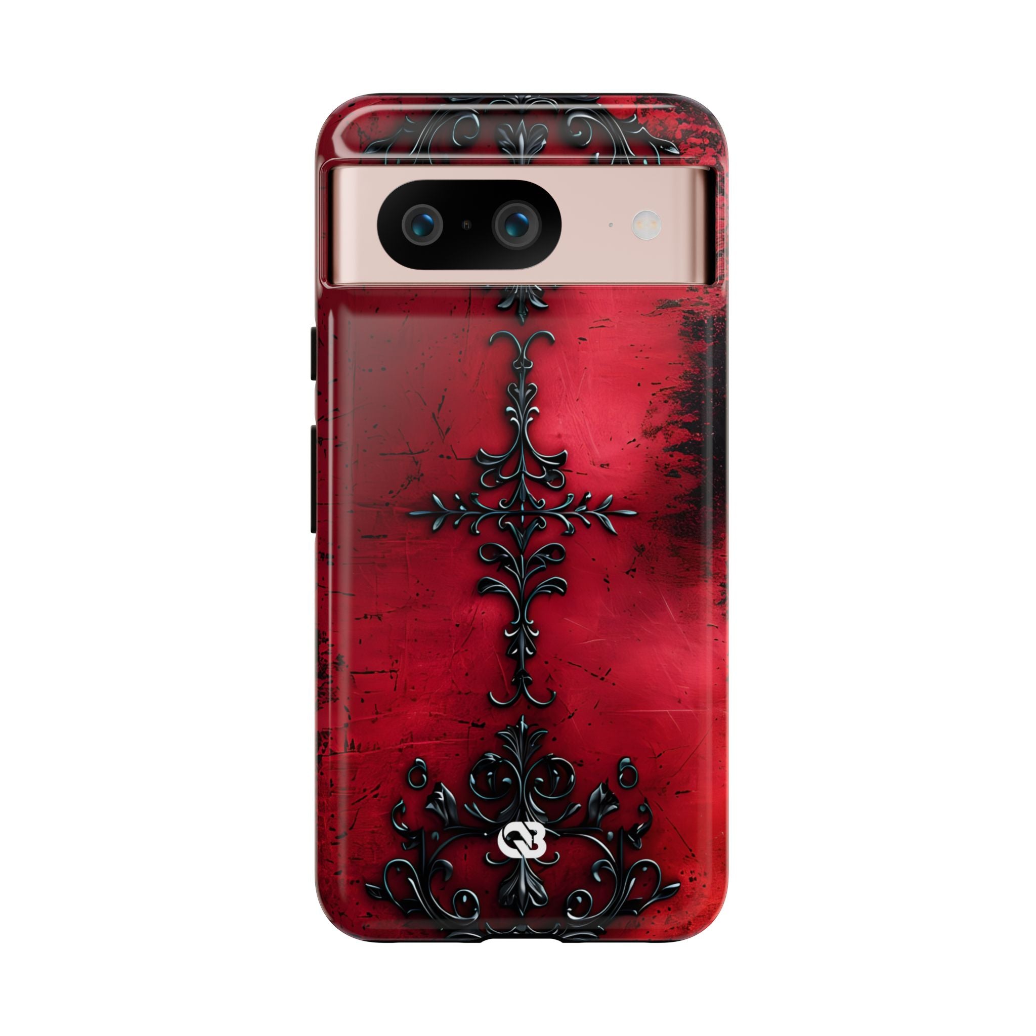 Crimson Gothic Filigree · Tough Phone Case for Google Pixel