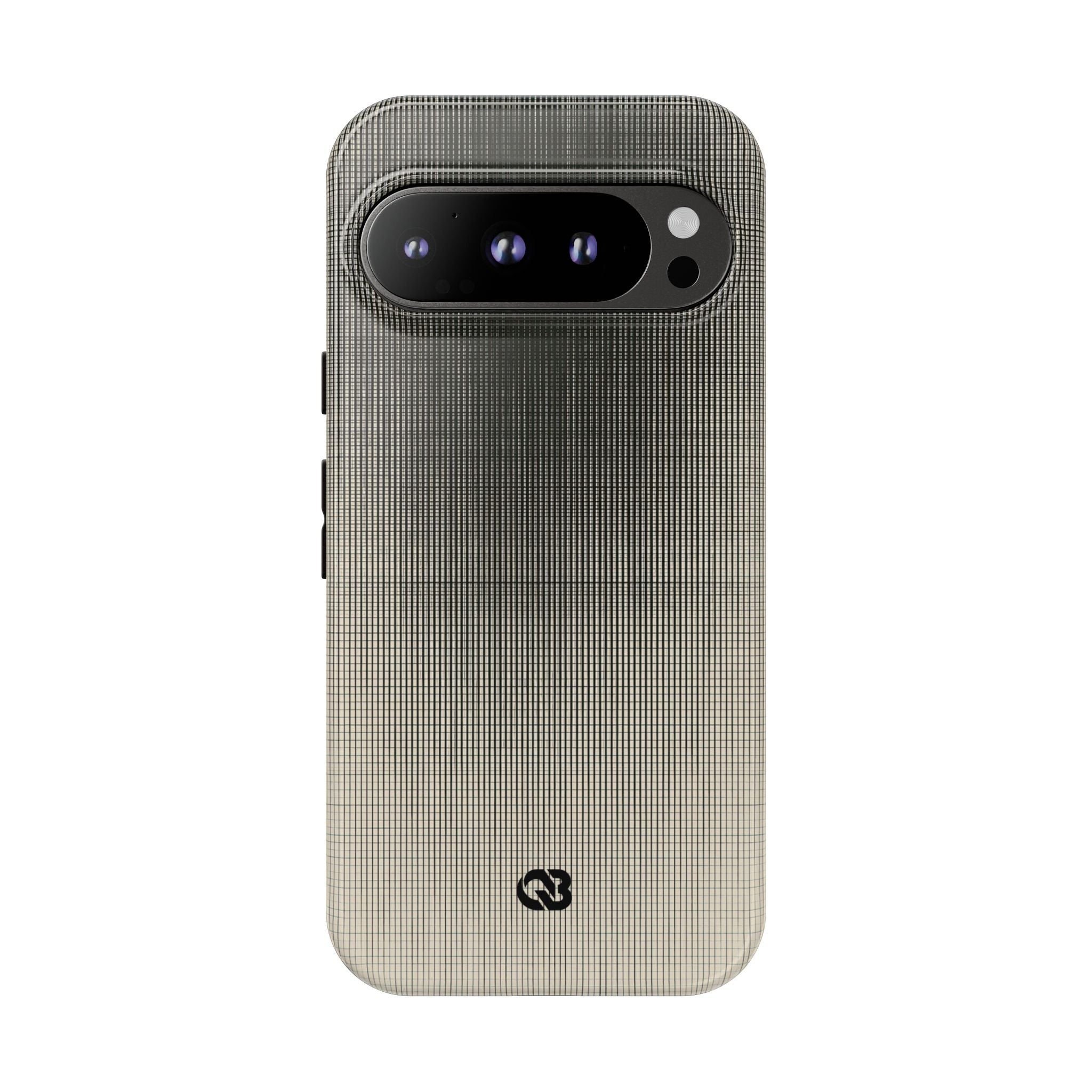 Beige Tough Phone Case for Google Pixel - Carbon Screen Grid