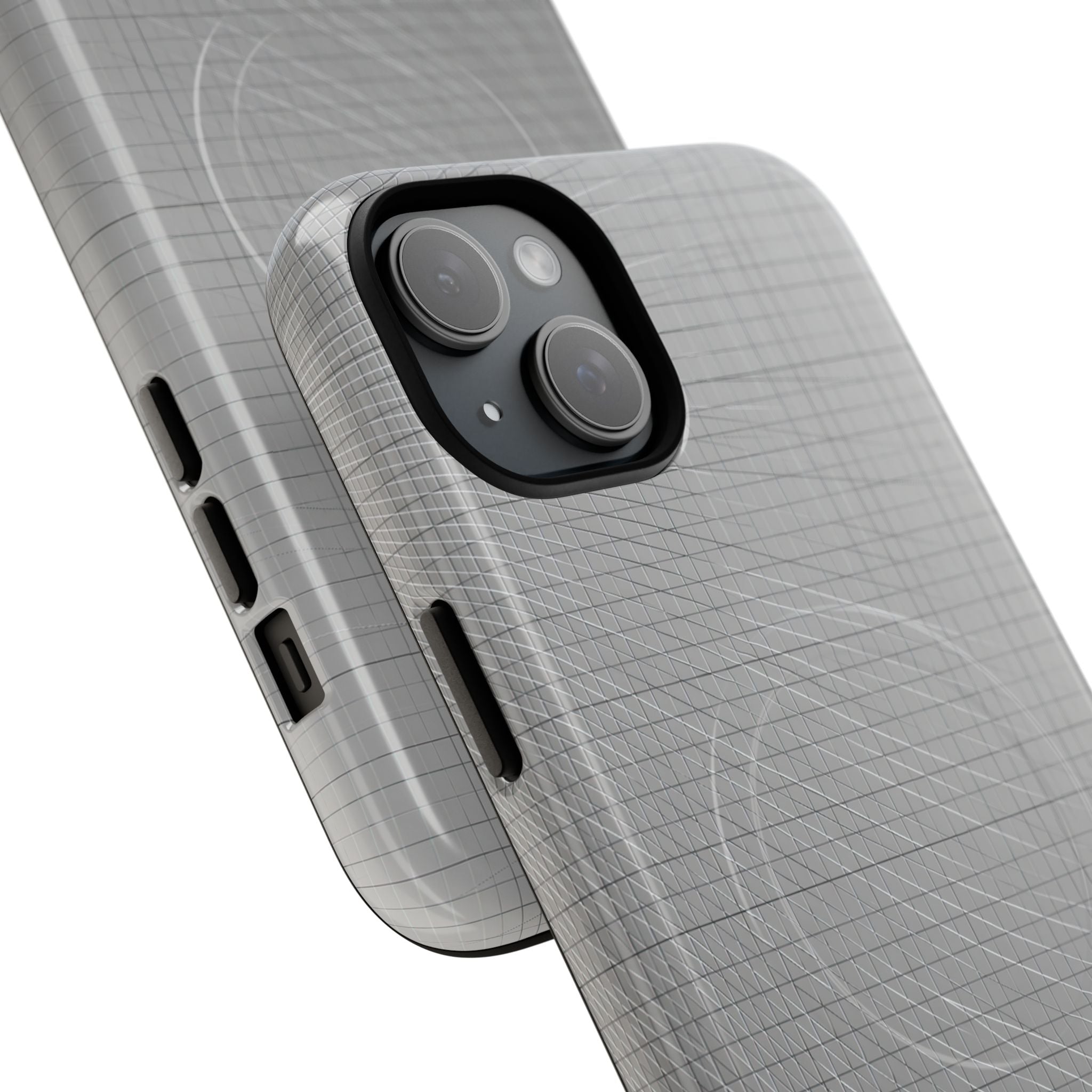 Grey Tough 2.0 Magsafe Phone Case for iPhone - Chrome Mesh Warp