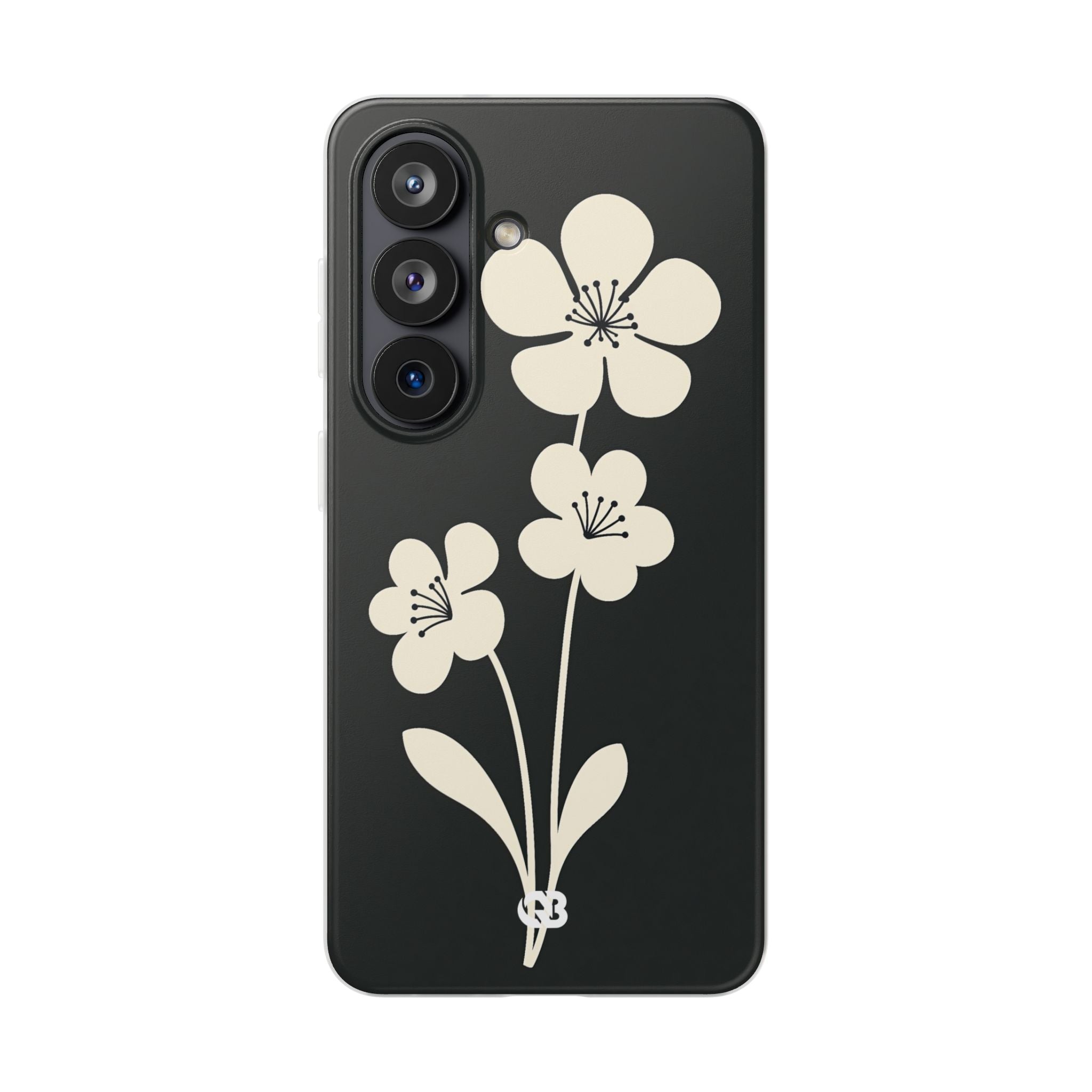 Black Lite Phone Case for Samsung - Obsidian Cream Bloom