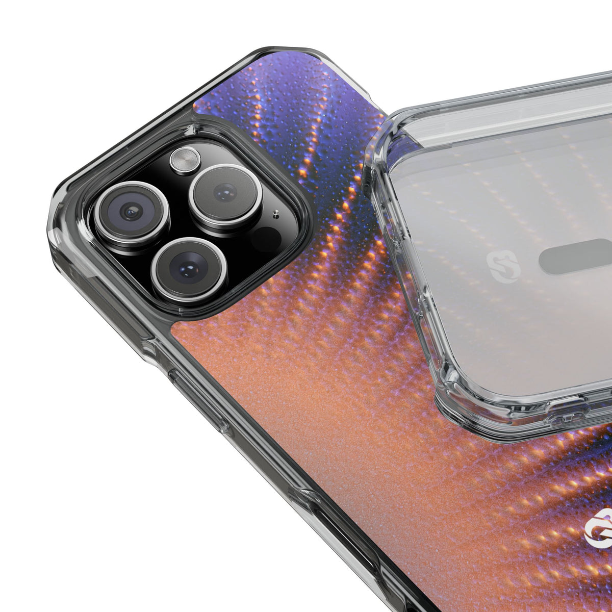 Luminous Aura Burst · Clear Impact Magnetic Phone Case for iPhone · Blue