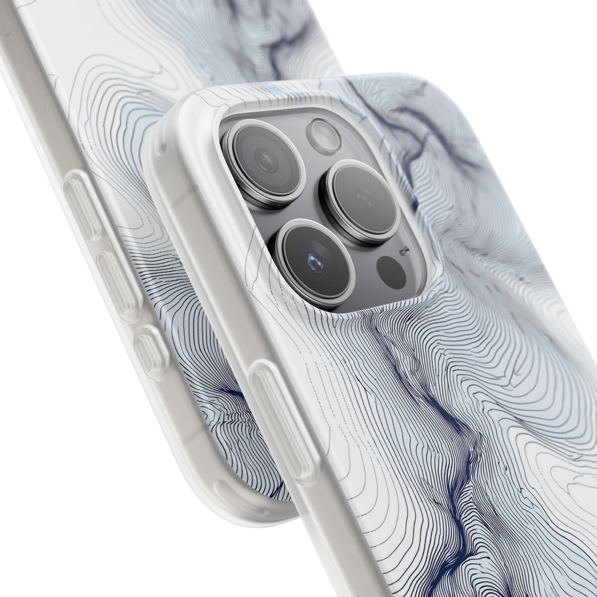 White Lite Phone Case for iPhone - Nordic Ridge Topo