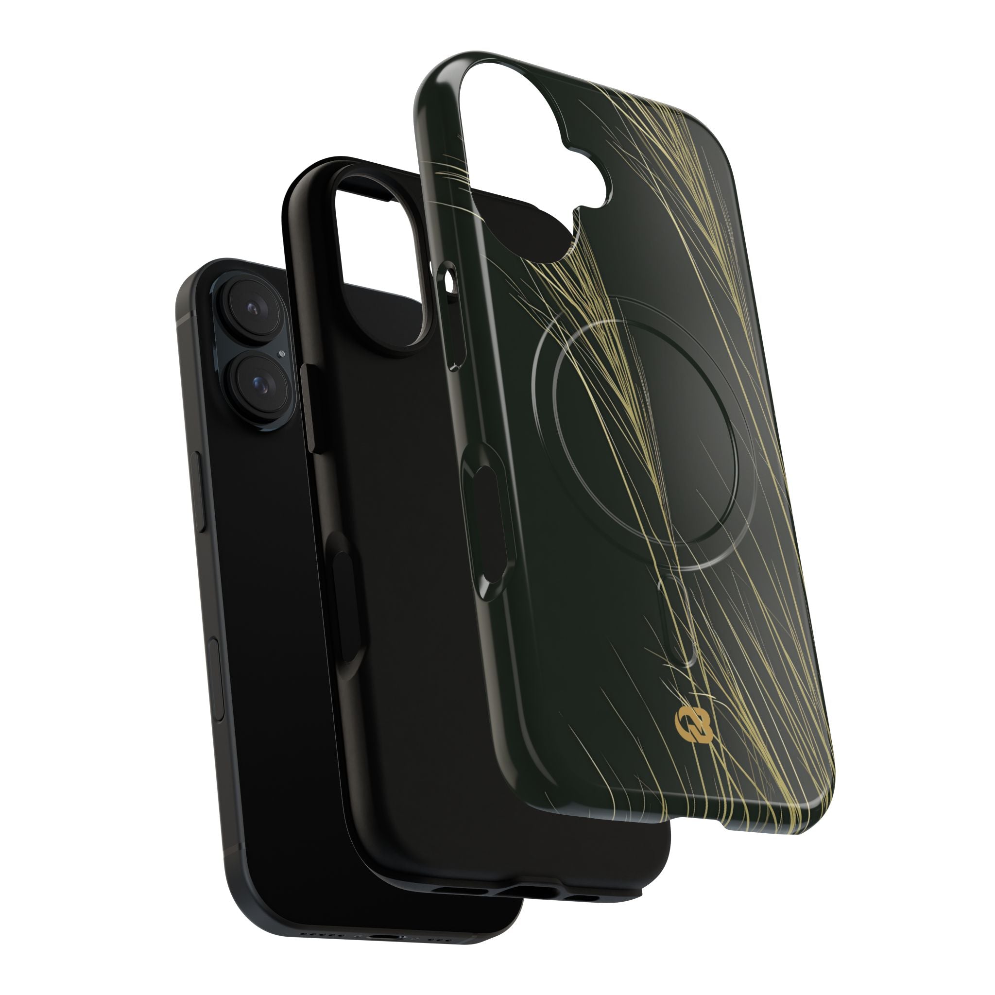 Green Tough 2.0 Magsafe Phone Case for iPhone - Midnight Gilded Grass