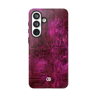 Magenta Circuit Trace · Tough Phone Case for Samsung · Pink