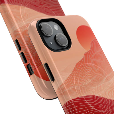 Red Tough 2.0 Magsafe Phone Case for iPhone - Crimson Ridge Lines