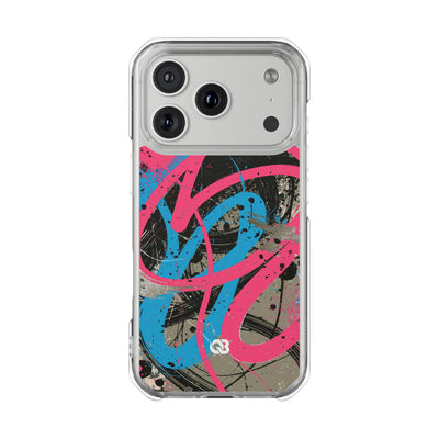 Cyber Splatter Flow · Clear Impact Magnetic Phone Case for iPhone · Pink