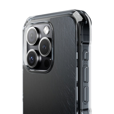 Brushed Obsidian Steel · Clear Impact Magnetic Phone Case for iPhone ·  Black