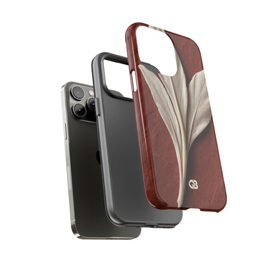 Carved Ivory Plume · Tough Phone Case for iPhone · Red