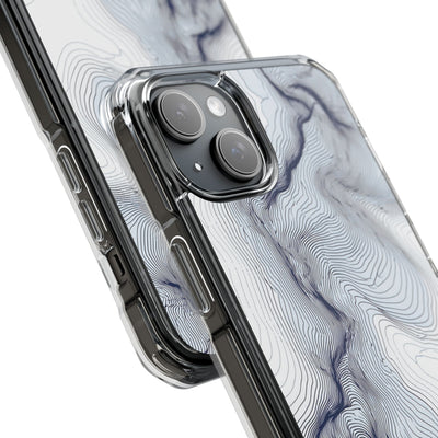 White Impact MagSafe Phone Case for iPhone - Nordic Ridge Topo