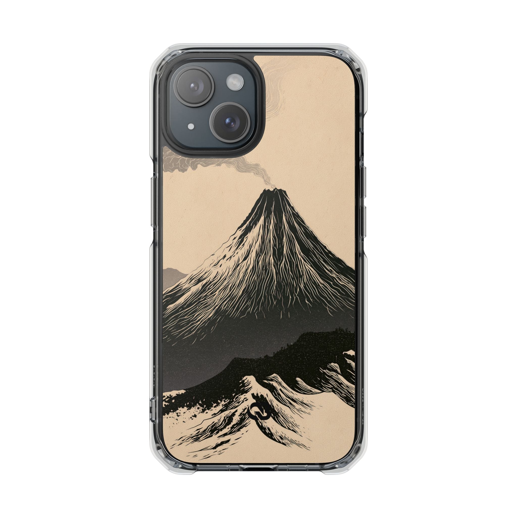 Beige Impact MagSafe Phone Case for iPhone - Obsidian Ink Summit