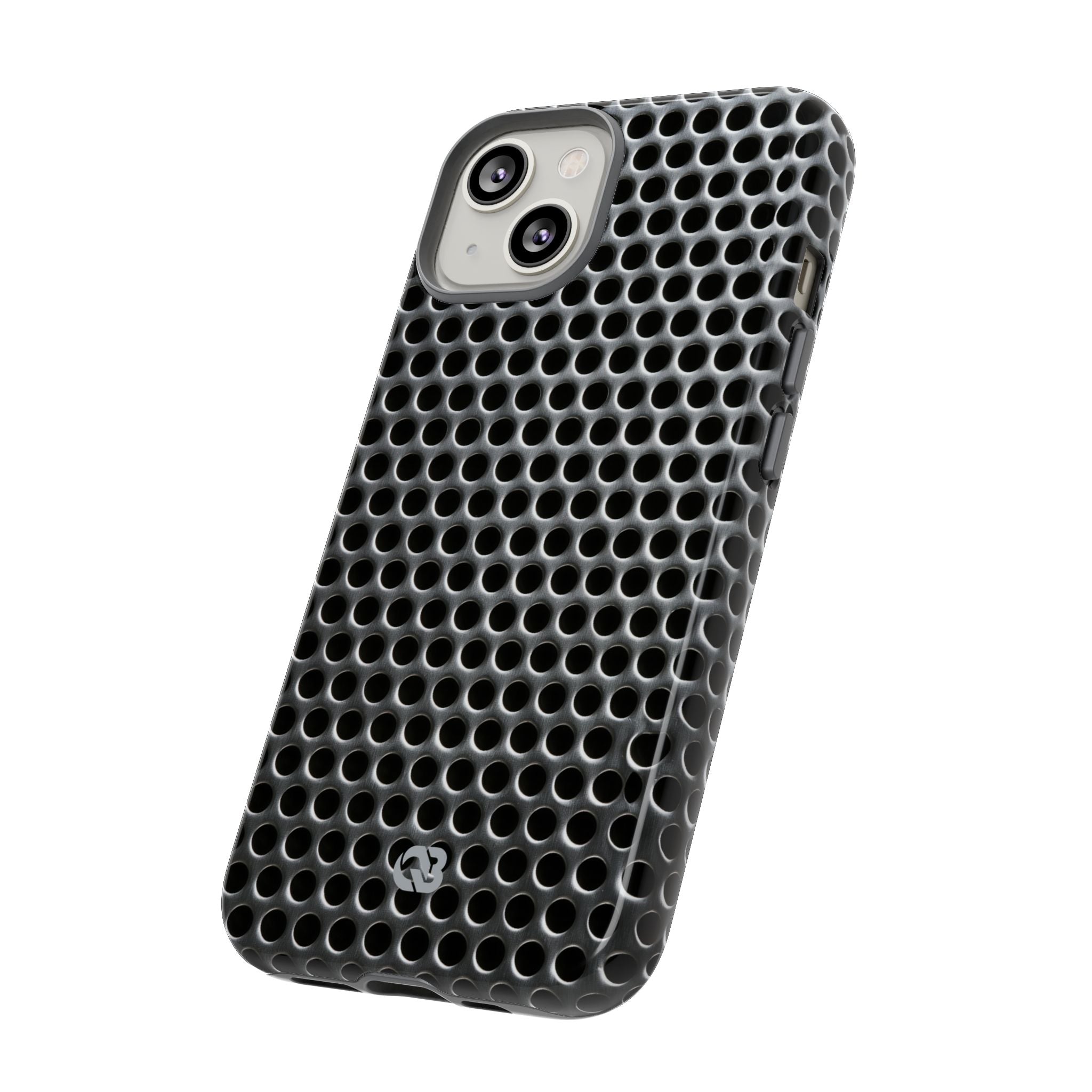 Silver Tough Phone Case for iPhone - Brutalist Steel Mesh
