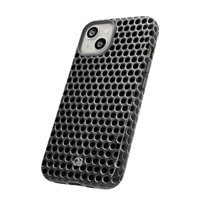 Silver Tough Phone Case for iPhone - Brutalist Steel Mesh