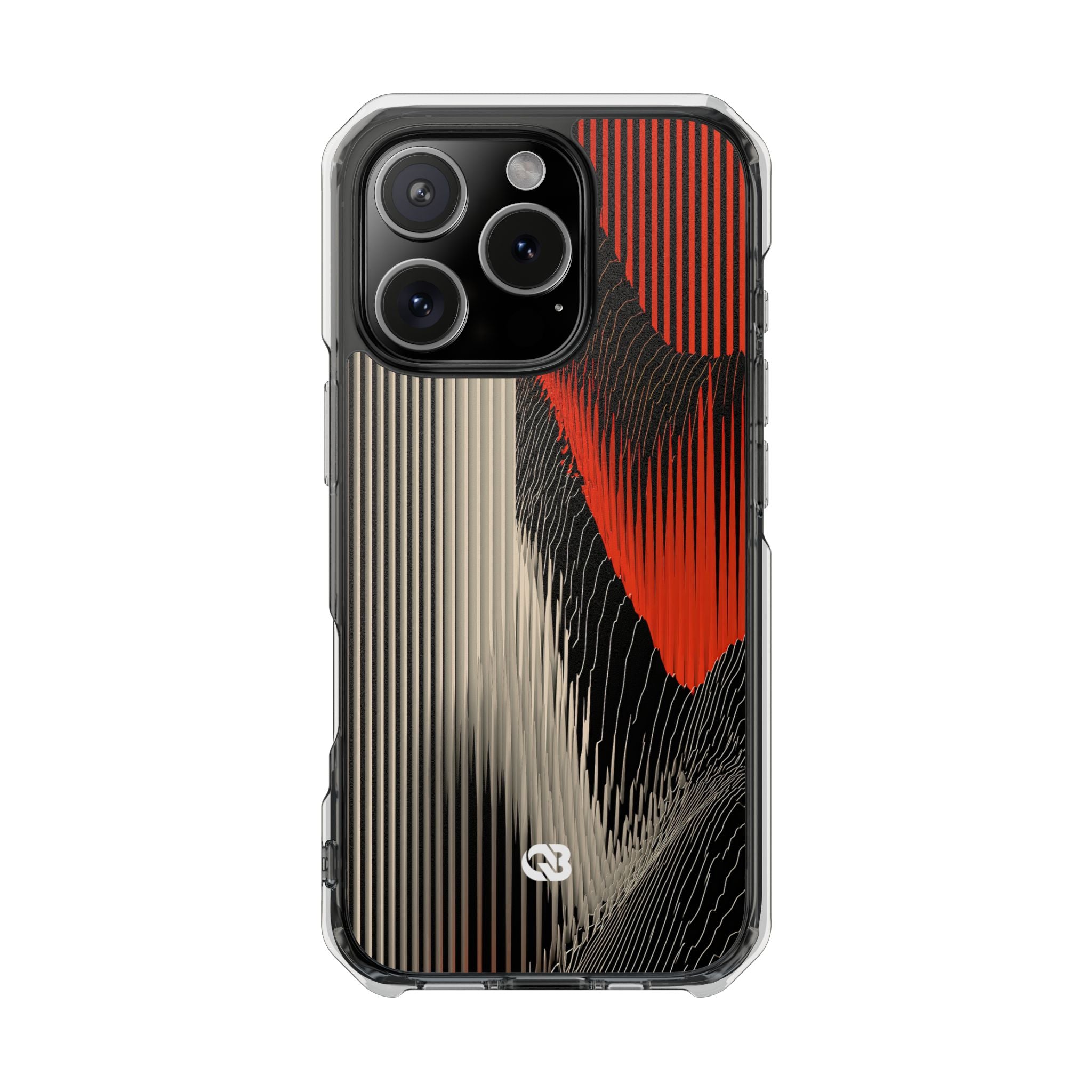 Red Impact MagSafe Phone Case for iPhone - Crimson Pulse Topo