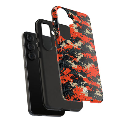 Signal Pixel Camo · Tough Phone Case for Samsung · Orange