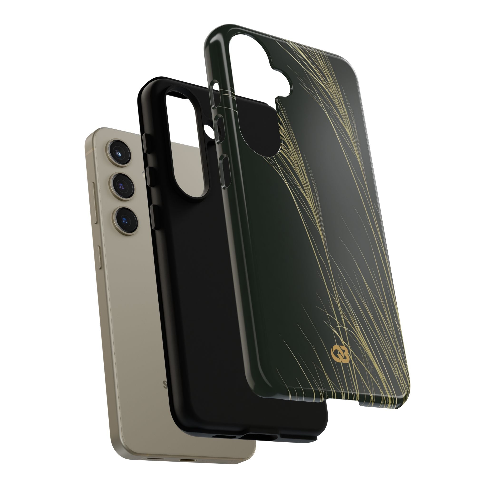 Green Tough Phone Case for Samsung - Midnight Gilded Grass