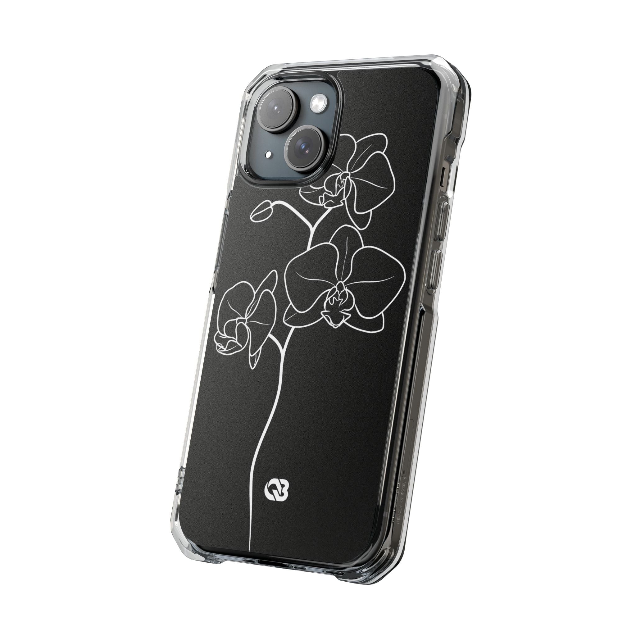 Black Impact MagSafe Phone Case for iPhone - Noir Alabaster Orchid
