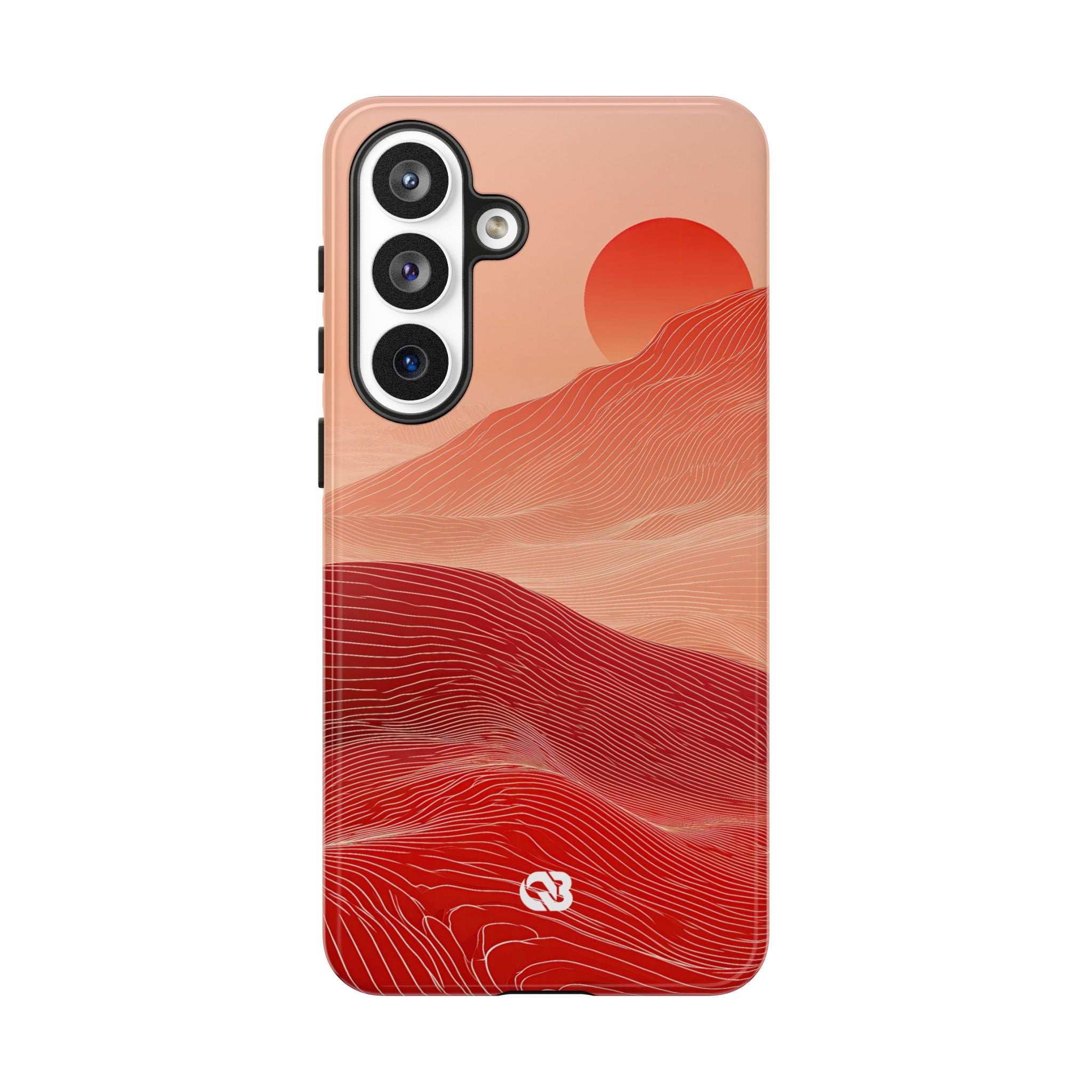 Red Tough Phone Case for Samsung - Crimson Ridge Lines