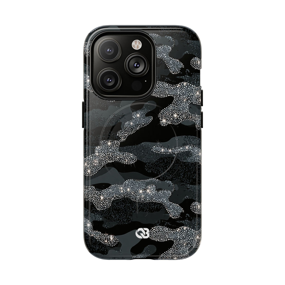 Glitter Shadow Camo · Tough 2.0 Magnetic Phone Case for iPhone · Black