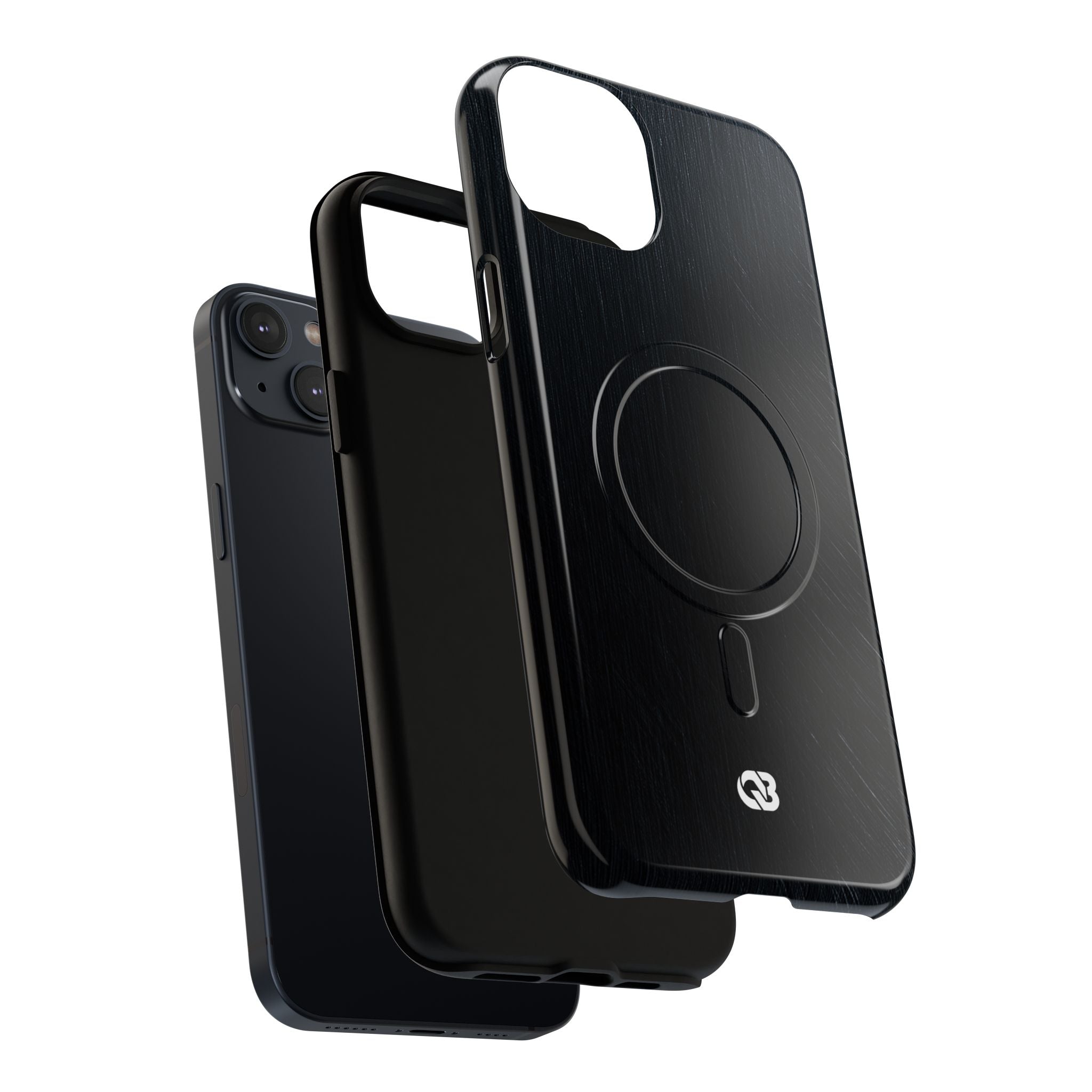Black Tough 2.0 Magsafe Phone Case for iPhone - Midnight Brushed Grain