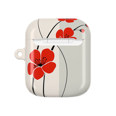 Scarlet Bloom Minimal · Hard Case for AirPods & AirPods Pro · Red