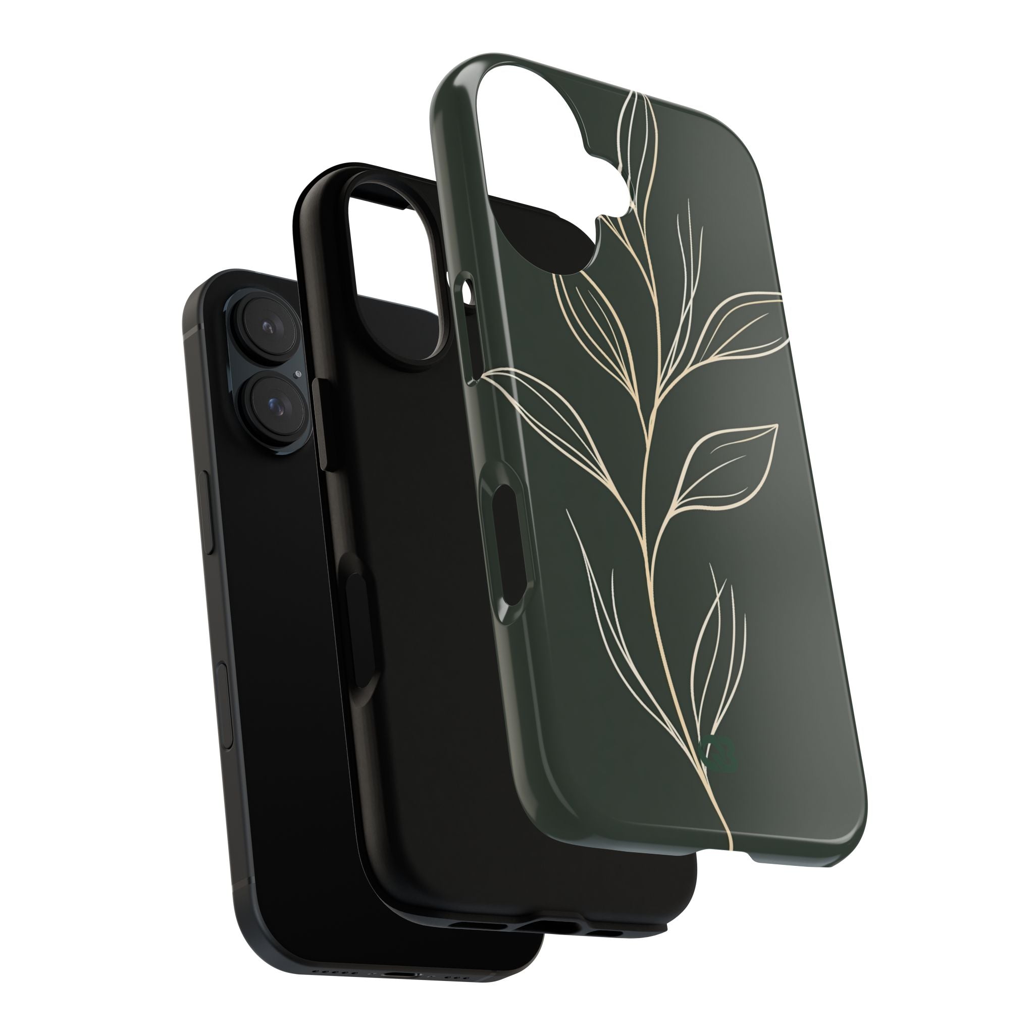 Green Tough Phone Case for iPhone - Deep Moss Willow