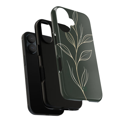 Green Tough Phone Case for iPhone - Deep Moss Willow