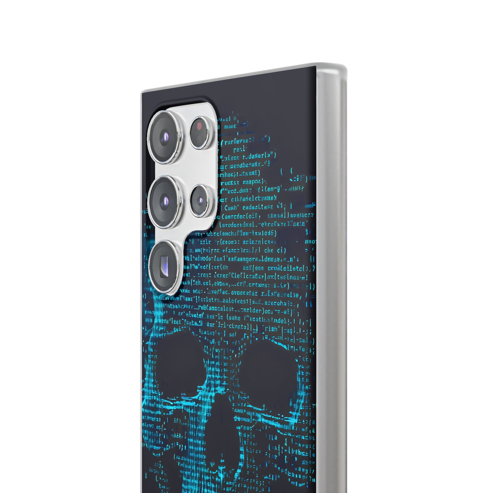 Cyan Glitch Skull · Soft Handyhülle für Samsung