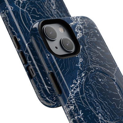 Nordic Contour Chart · Tough 2.0 Magnetic Phone Case for iPhone · Blue