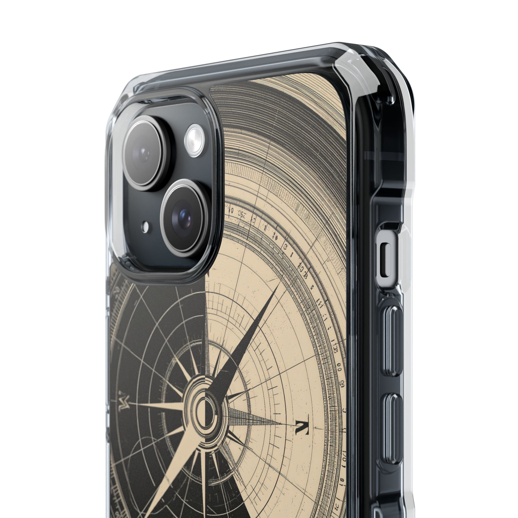 Beige Impact MagSafe Phone Case for iPhone - Obsidian Nautical Blueprint