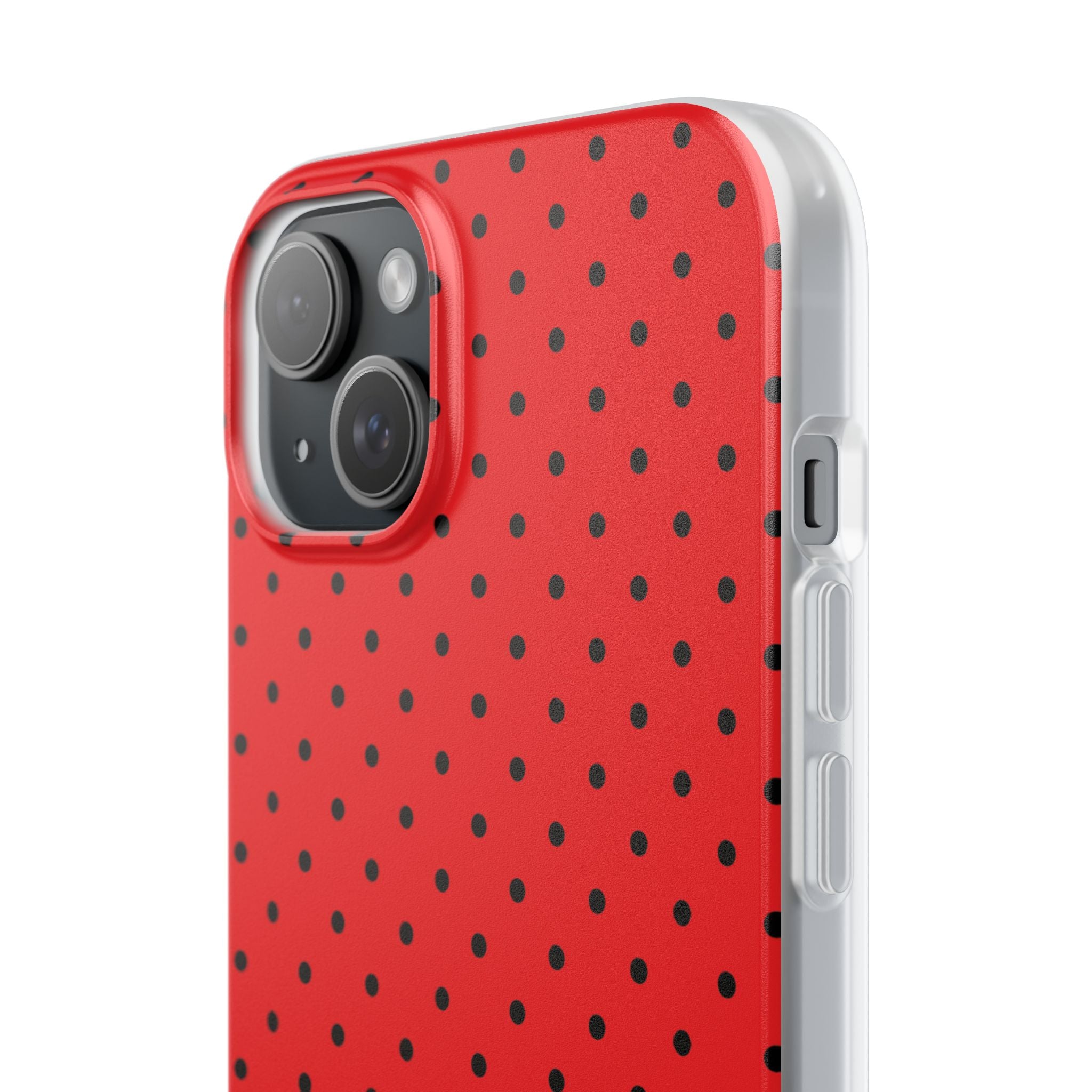 Crimson Dot Matrix iPhone 15 Plus Cover - Blød
