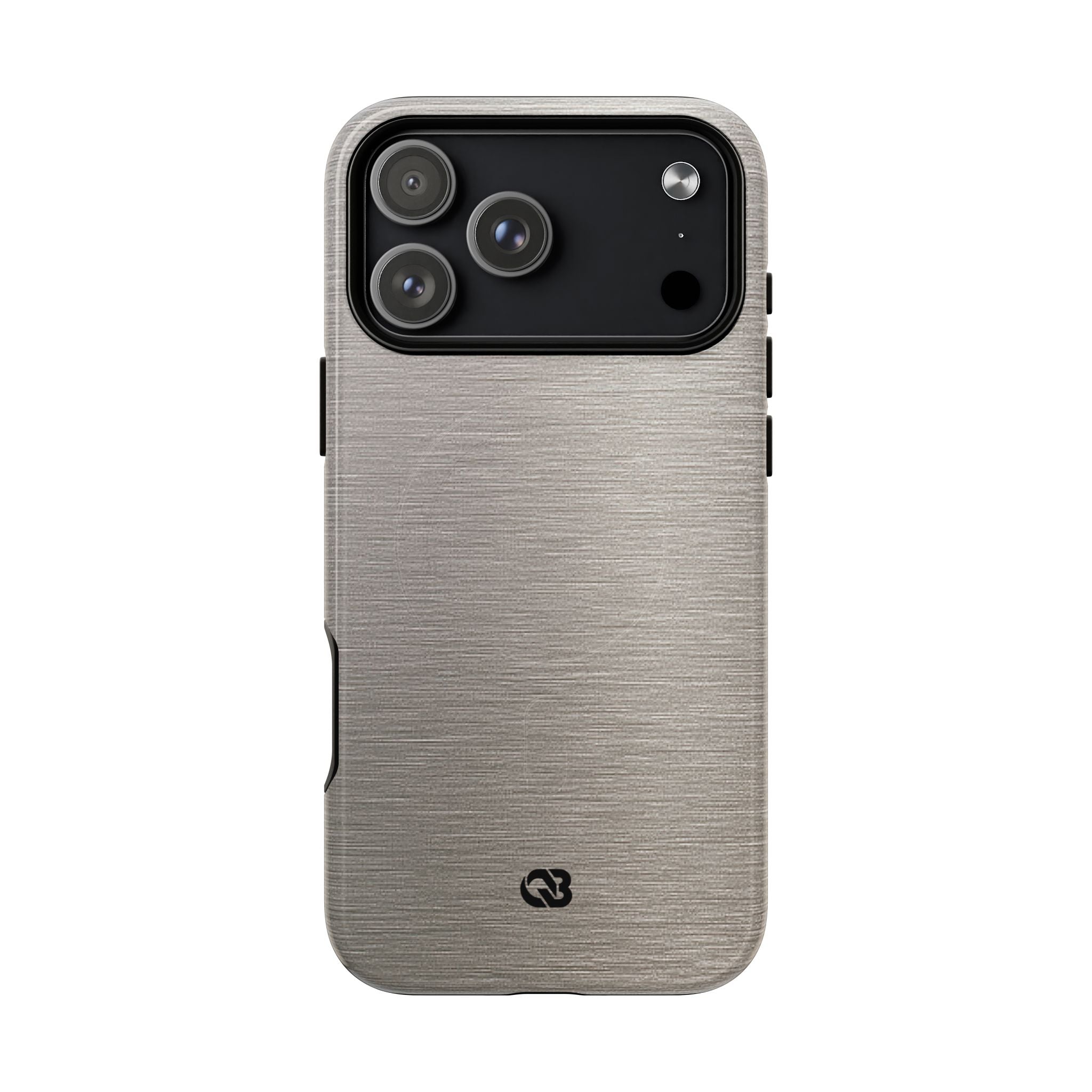 Grey Tough 2.0 Magsafe Phone Case for iPhone - Brushed Nickel Linen