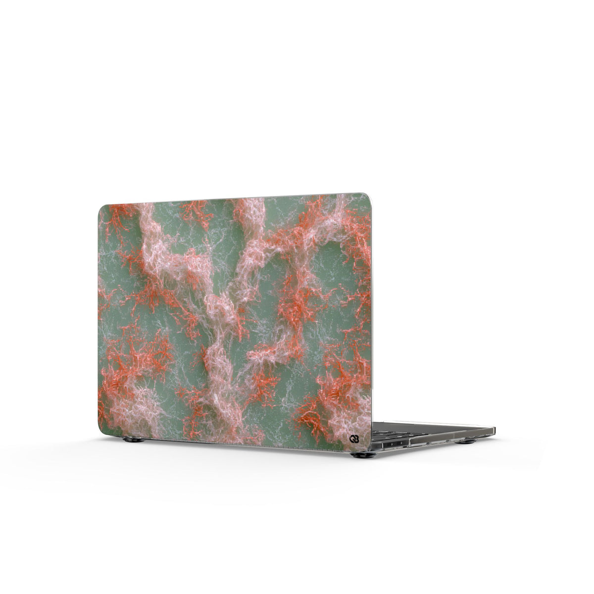 Coral Pixel Matrix · Clear Hard Case for MacBook · Green
