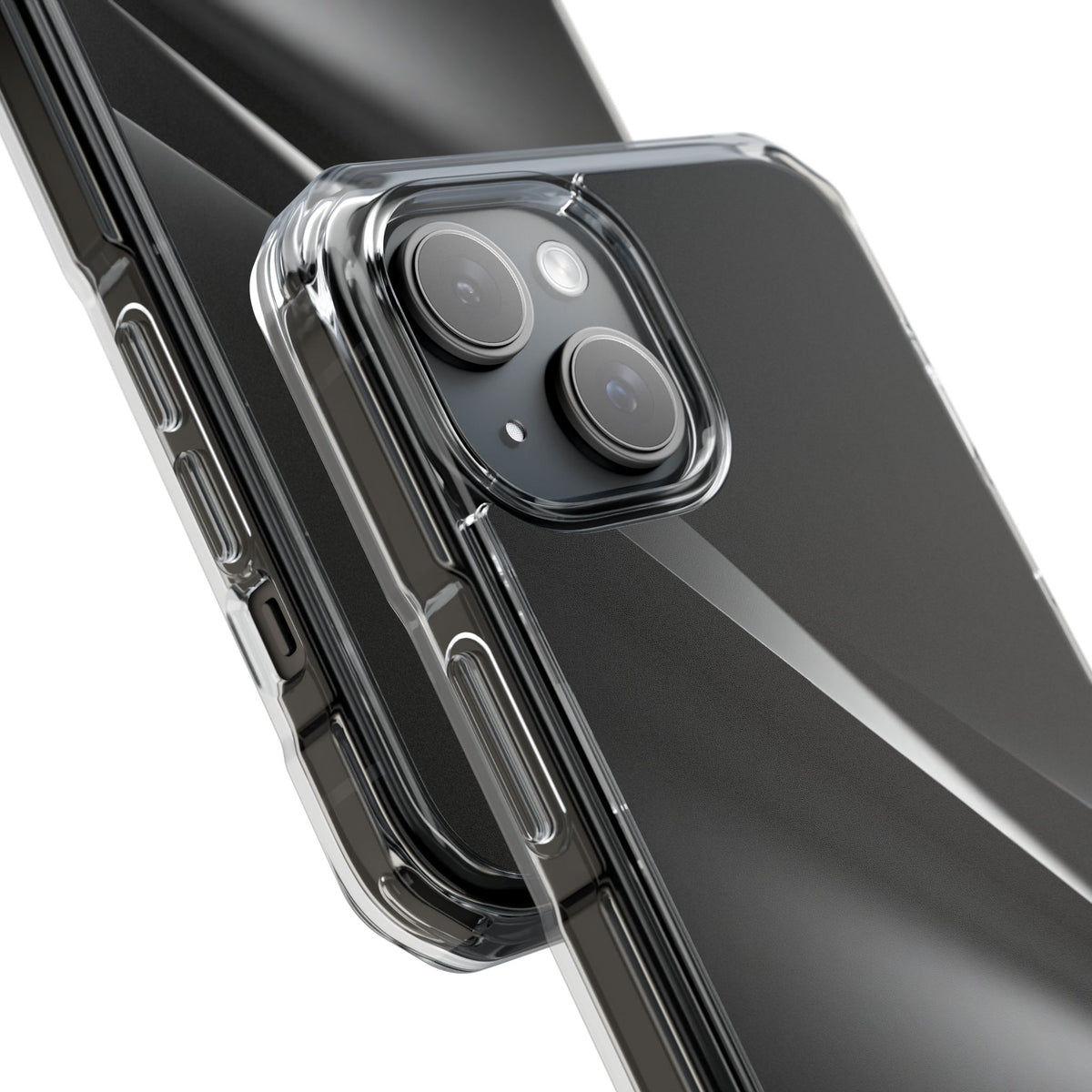 Obsidian Ridge · Clear Impact Magnetic Phone Case for iPhone ·  Black