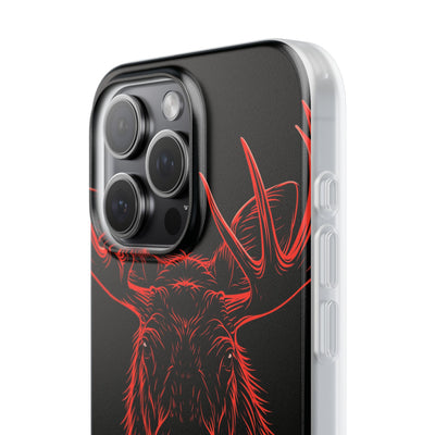 Crimson Horizon Moose · Lite Phone Case for iPhone ·  Black