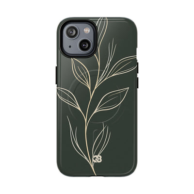 Minimal Botanical Stem · Tough 2.0 Magnetic Phone Case for iPhone · Green