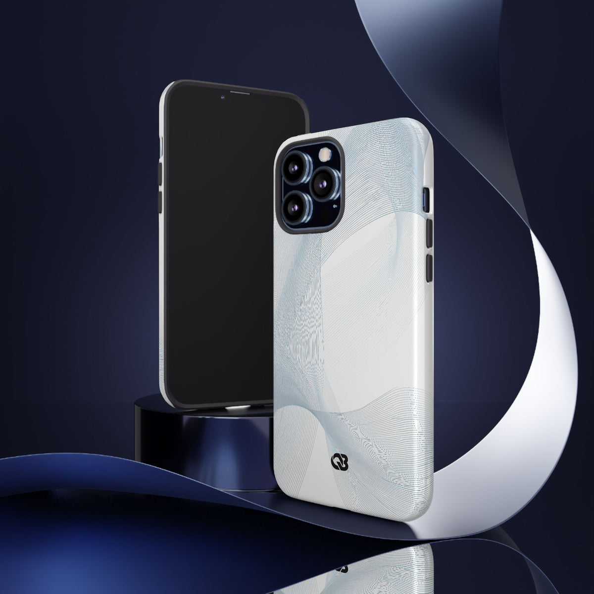 Glacial Contour Waves · Tough Phone Case for iPhone · White