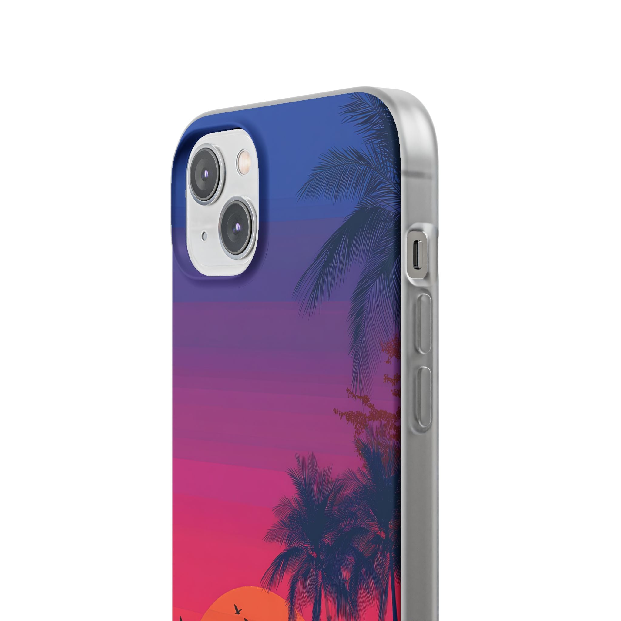 Neon Horizon Palms · Soft Capa para iPhone