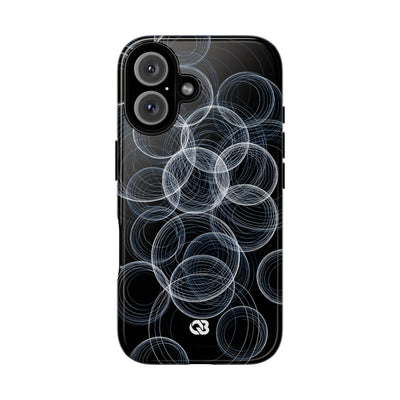 Black Tough Phone Case for iPhone - Frosted Ring Matrix