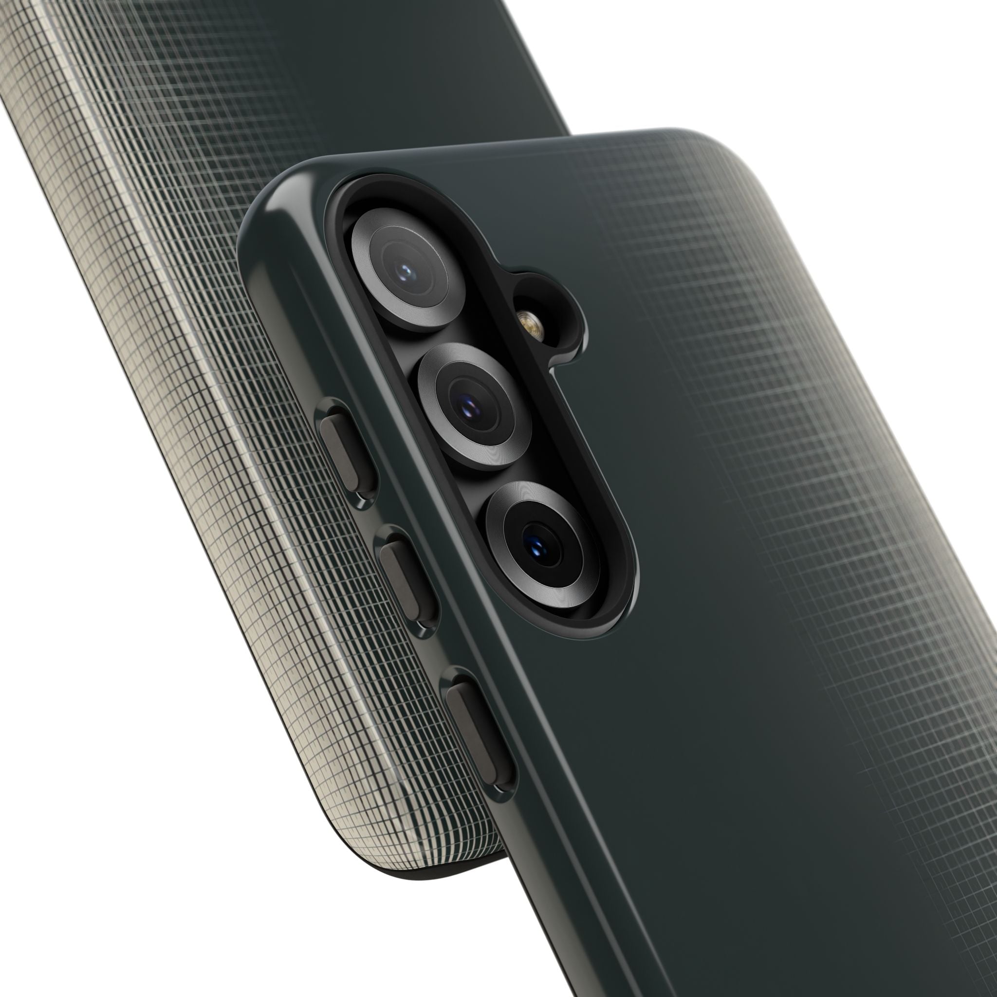Grey Tough Phone Case for Samsung - Charcoal Tech Grid