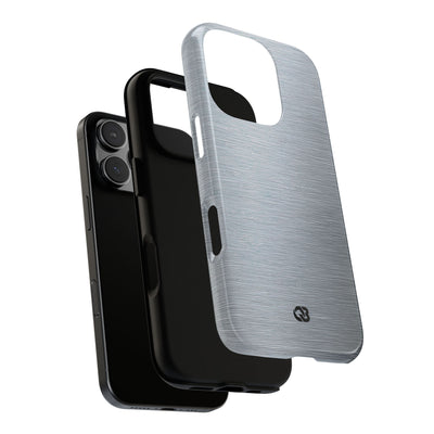 Silver Tough Phone Case for iPhone - Satin Chrome Grain