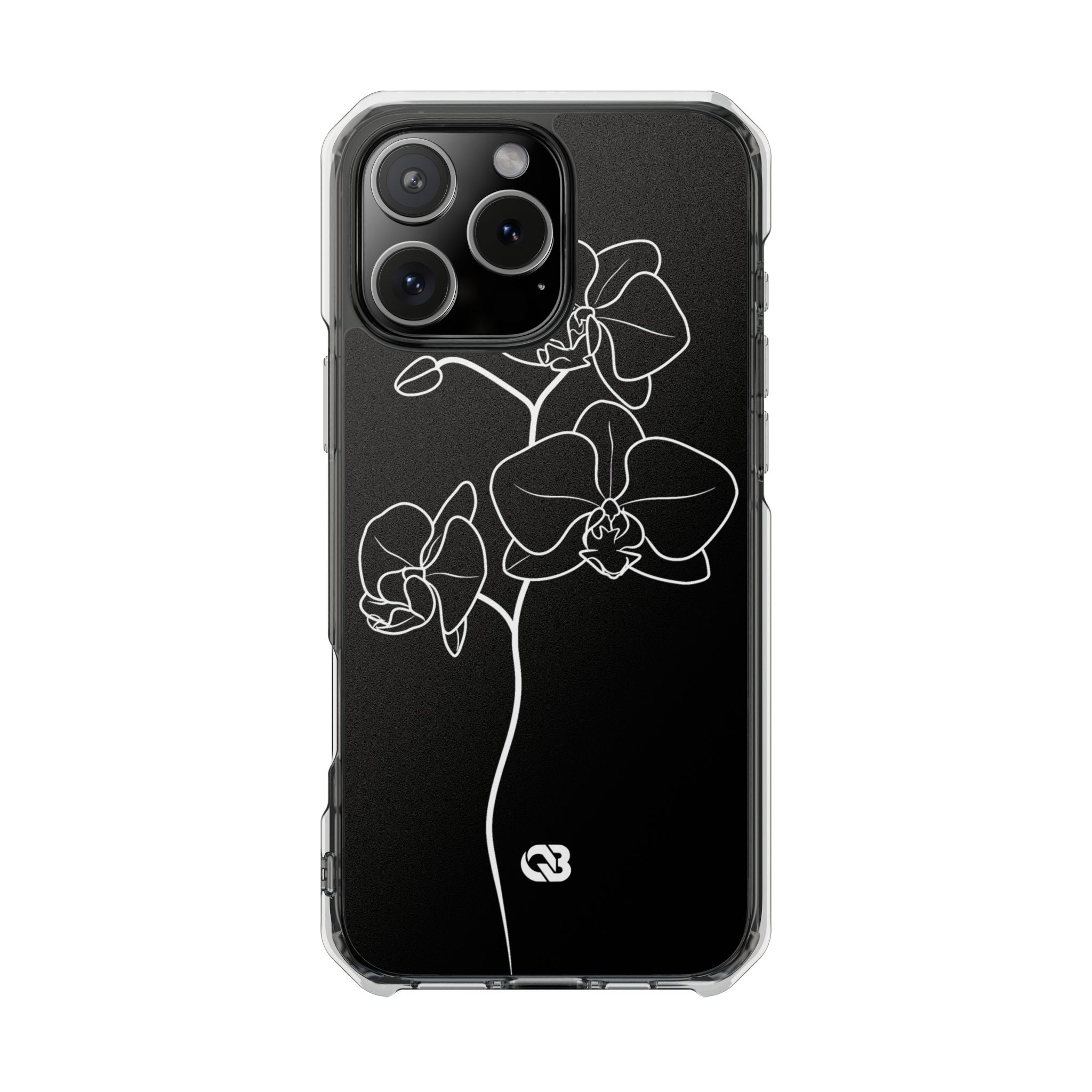 Black Impact MagSafe Phone Case for iPhone - Noir Alabaster Orchid